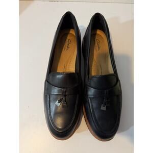 Clarks Westlynn Bella Black Leather 26174456 Women's 12 W wide new NWOT